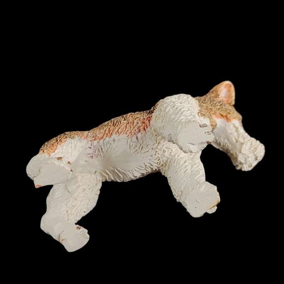 Airedale or French Wire Fox Terrier Resin 2.5" Figurine, Brown & White - Picture 4 of 5